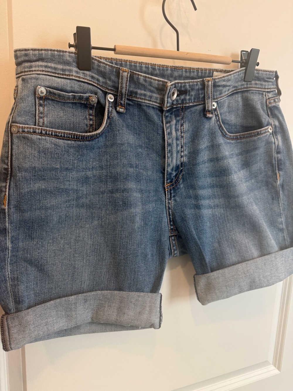 RAG AND BONE -Classic Rolled Cuff Denim Shorts - Picture 3 of 16